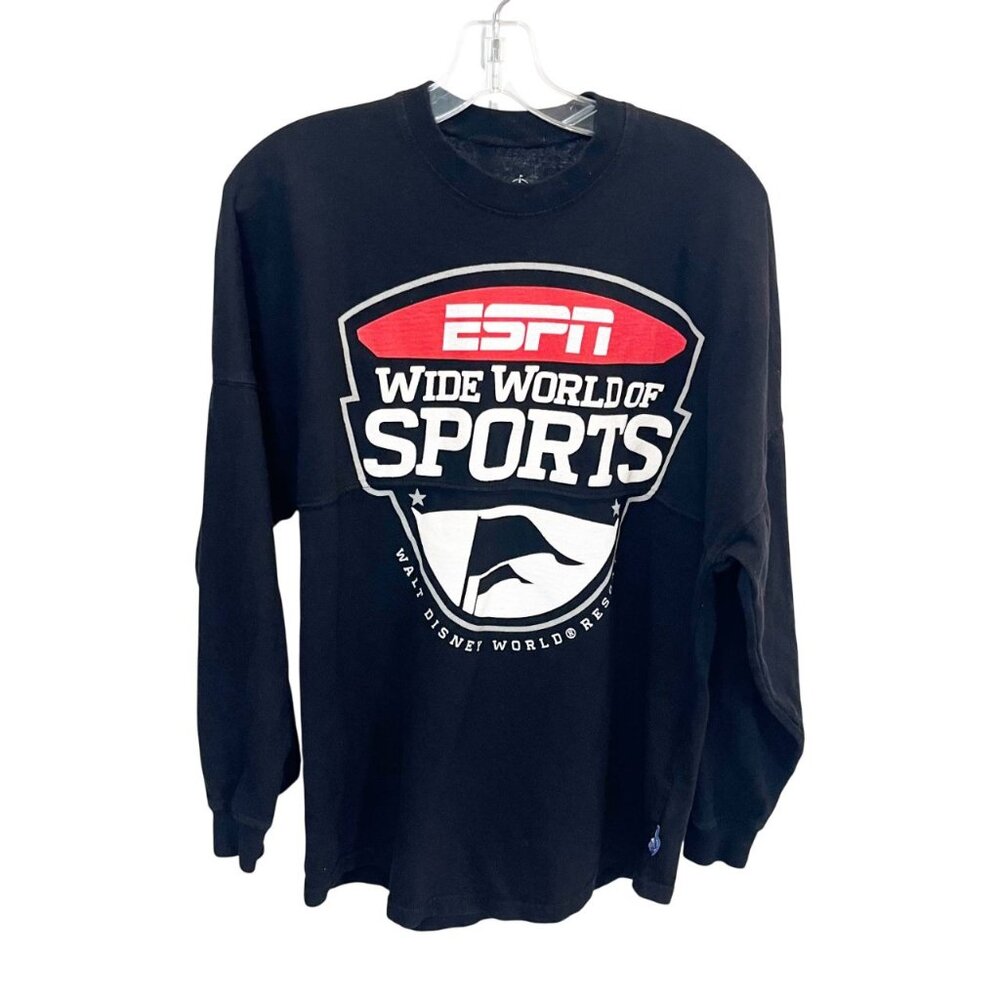Disney Parks Spirit Jersey ESPN‎ Legends Made Here Black Long Sleeve Tee Size XS